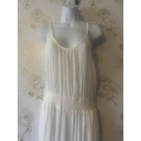 prAna Fernie Wide Leg Jumpsuit Size Large  Swim Cover Up White Modal Gauze NWT - Picture 2 of 8